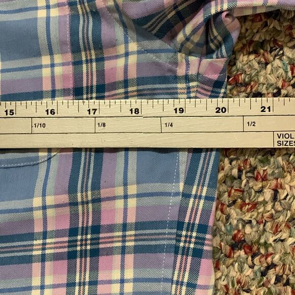 Vineyard Vines Slim Fit Murray Blue Pink Plaid Performance Flannel Shirt Size S - Picture 11 of 12